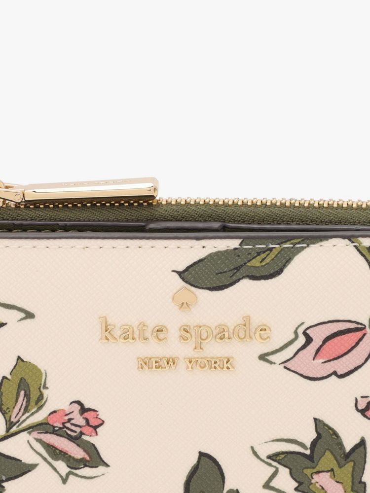 Kate Spade,マディソン フォレスト ブルーム プリンテッド スモール L-ジップ ウォレット,財布小物,メレンゲマルチ