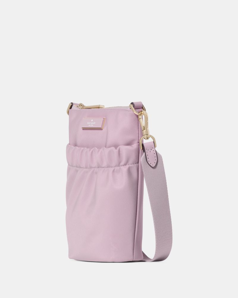 Kate Spade,Carter Nylon Phone Crossbody,Nylon,Mobile Bag,Logo,Metal,Gold Metal,Casual,Lavender