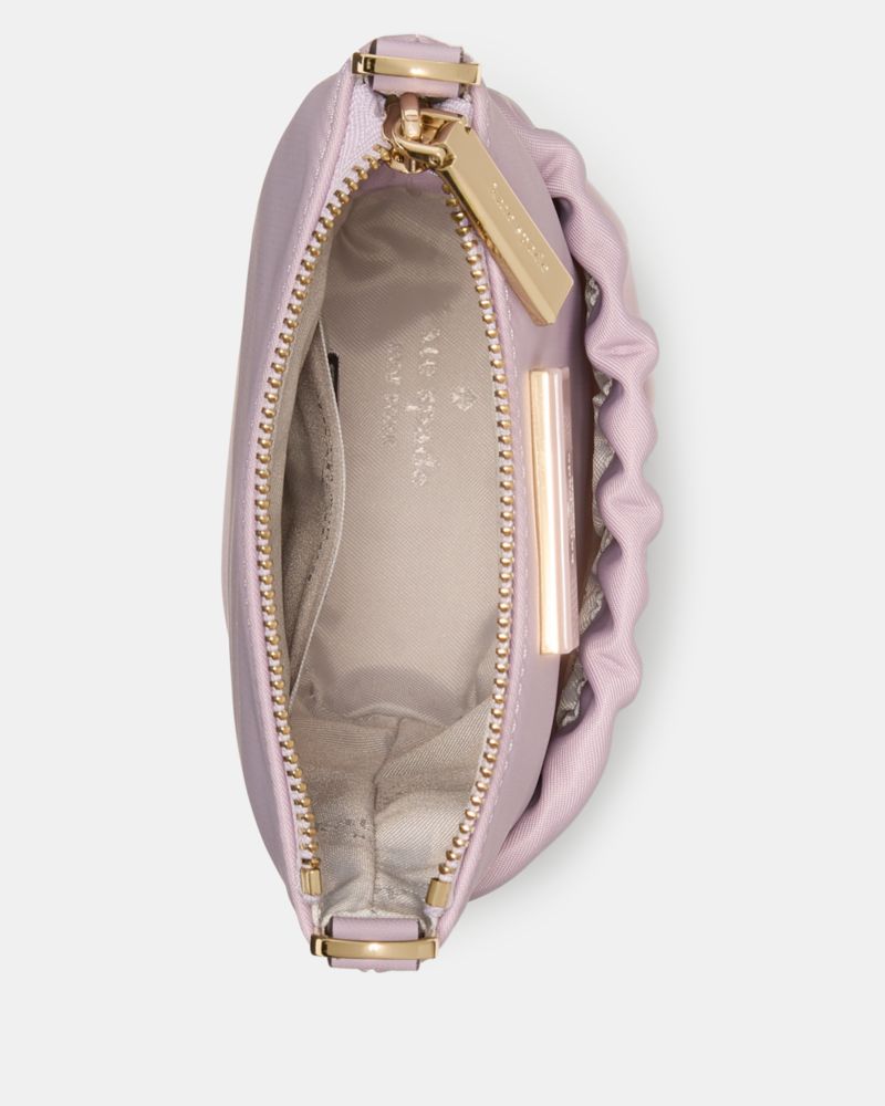Kate Spade,Carter Nylon Phone Crossbody,Nylon,Mobile Bag,Logo,Metal,Gold Metal,Casual,Lavender