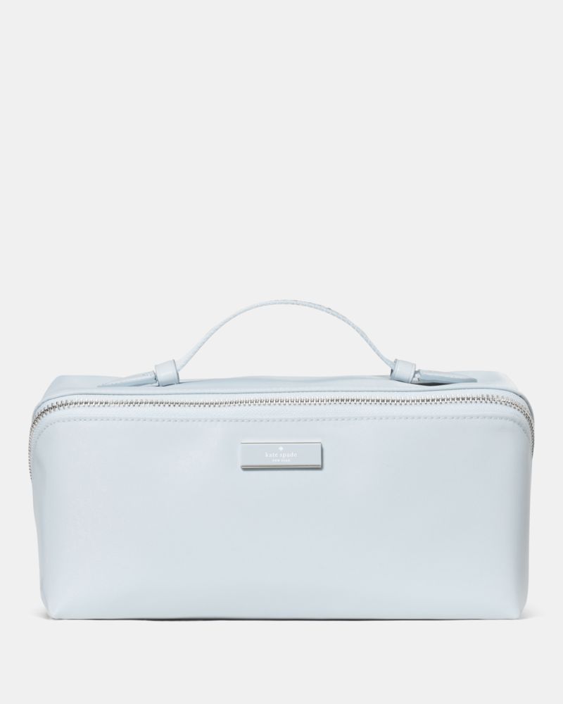 Kate Spade,Carter Nylon Travel Cosmetic,Nylon,Makeup Bag,Logo,Metal,Travel,