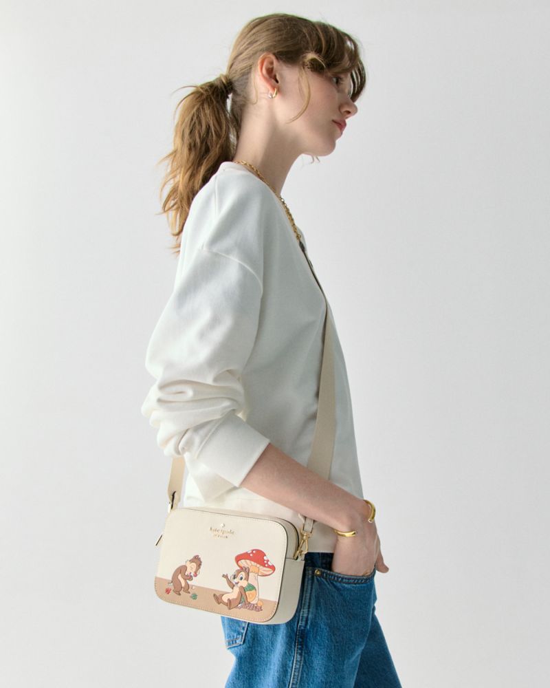 Kate Spade,Disney X KSNY Chip N Dale Mini Camera Bag,Cream