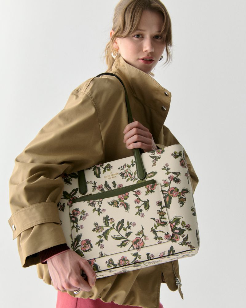 Kate Spade,Staci Floral Large Tote Set,Multi Color