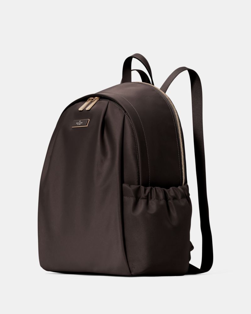 Kate Spade,Carter Nylon Large Backpack,Polyurethane,Faux Leather,Lambskin,Lining Nylon,Polyester,Polyamide,Nylon,Synthetic...,Brown