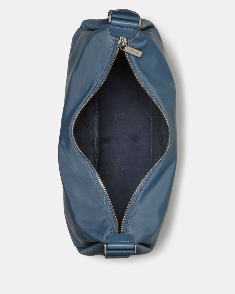 Kate Spade,Carter Nylon Large Convertible Crossbody,Nylon,Shoulder Bag,Metal,Lined,Adjustable,Gold Metal,Casual,Blue