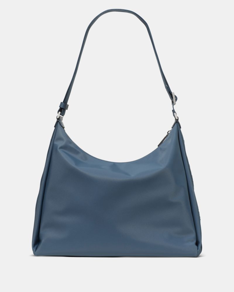 Kate Spade,Carter Nylon Large Convertible Crossbody,Nylon,Shoulder Bag,Metal,Lined,Adjustable,Gold Metal,Casual,Blue