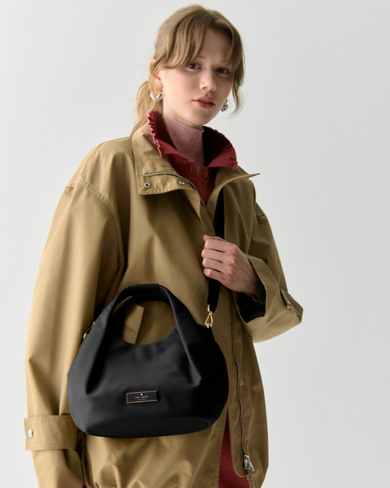 Kate Spade,カータースモール プリーテッド クロスボディ,バッグ,ブラック