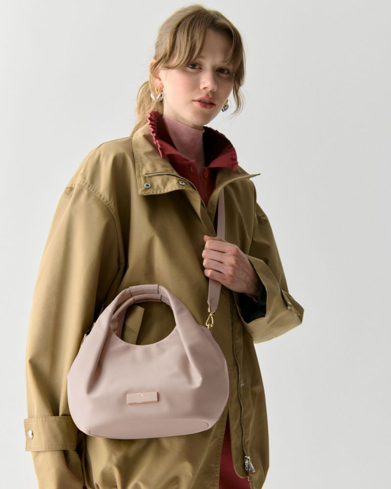 Kate Spade,カータースモール プリーテッド クロスボディ,バッグ,コジーグレー