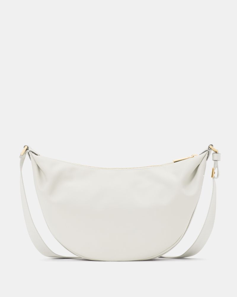 Kate Spade,Carter Nylon Medium Sling Bag,Polyurethane,Nylon,Crossbody,Metal,Gold Metal,Casual,White