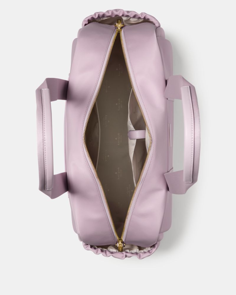 Kate Spade,Carter Nylon Large Weekender,Nylon,Polyurethane,Weekender,Logo,Lavender