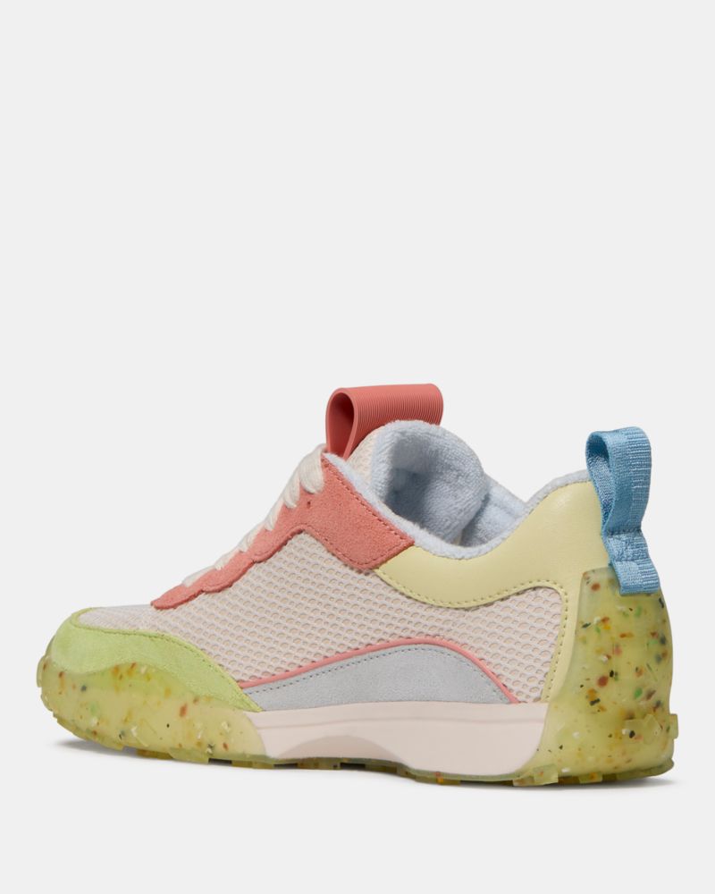 Kate Spade,K As In Kate Sneakers,Mesh,Cotton,Casual,Mixed Media,Color Block,Pull Tab,Casual,Multi Color