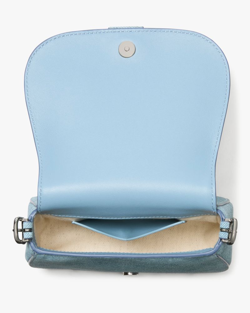 Kate Spade,ヌーヴォー デニム スエード ミニ サドル,クロスボディ / 斜めがけ,ブルーマルチ