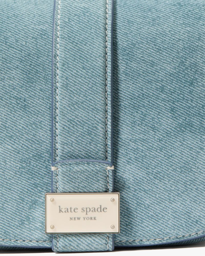 Kate Spade,ヌーヴォー デニム スエード ミニ サドル,クロスボディ / 斜めがけ,ブルーマルチ