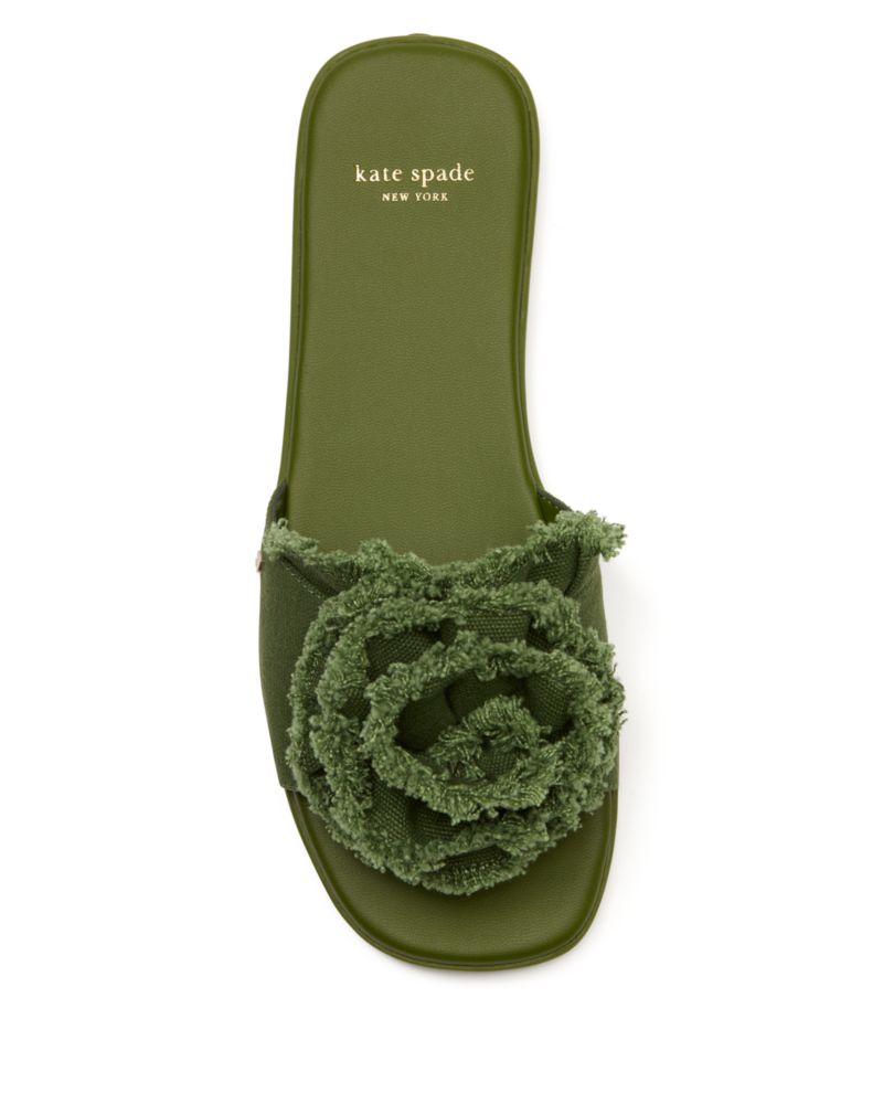 Flourish Canvas Flat Sandals | Kate Spade Outlet