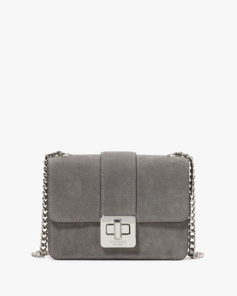 Kate Spade,Phoebe Suede Turnlock Mini Flap Crossbody,