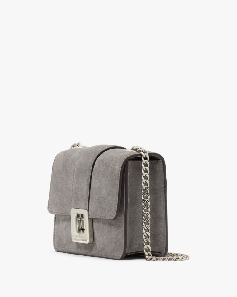 Kate Spade,Phoebe Suede Turnlock Mini Flap Crossbody,