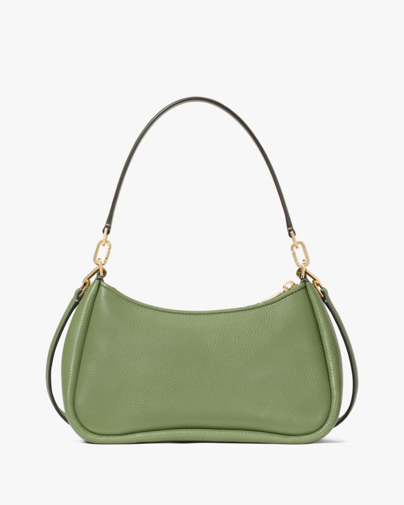 Kate Spade,Kayla Woven Leather Small Convertible Shoulder Bag,Suede,Leather,Shoulder Bag,Logo,Metal,Gold Metal,Day Party,Olive