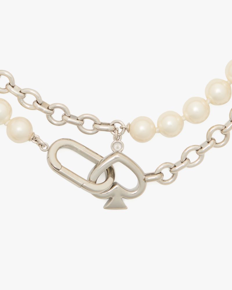 Kate Spade,Statement Spade Pearl Wrap Necklace,