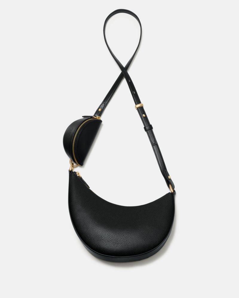 Kate Spade,Duo Crossbody Bag,Leather,Belt Bag,Crossbody,Logo,Gold Metal,Casual,Day Party,White