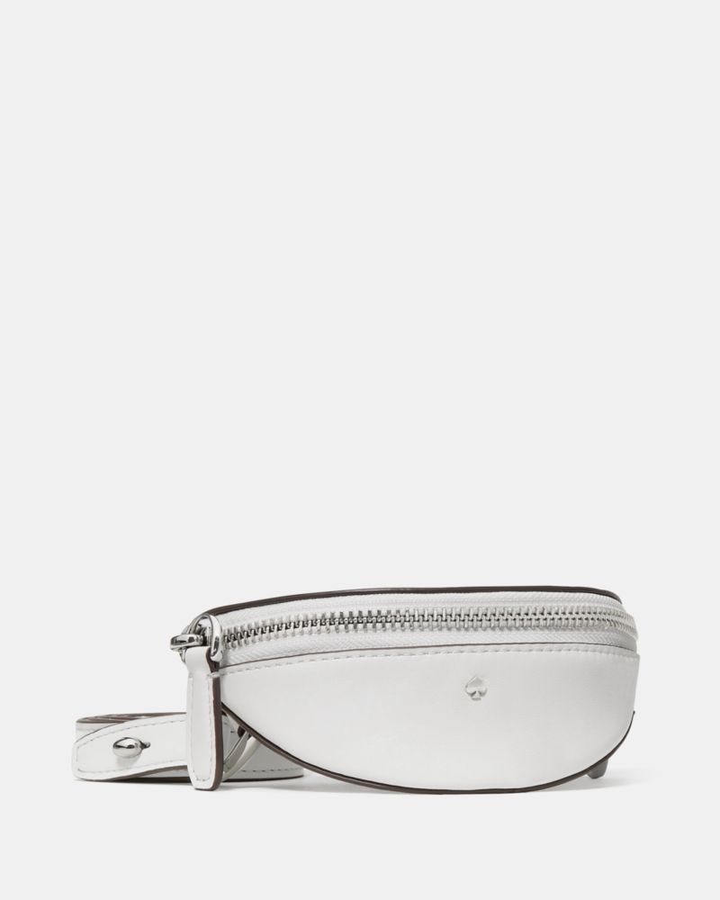 Kate Spade,Duo Crossbody Bag,Leather,Belt Bag,Crossbody,Logo,Adjustable,Removable Pouch,Gold Metal,Casual,Day Party,White