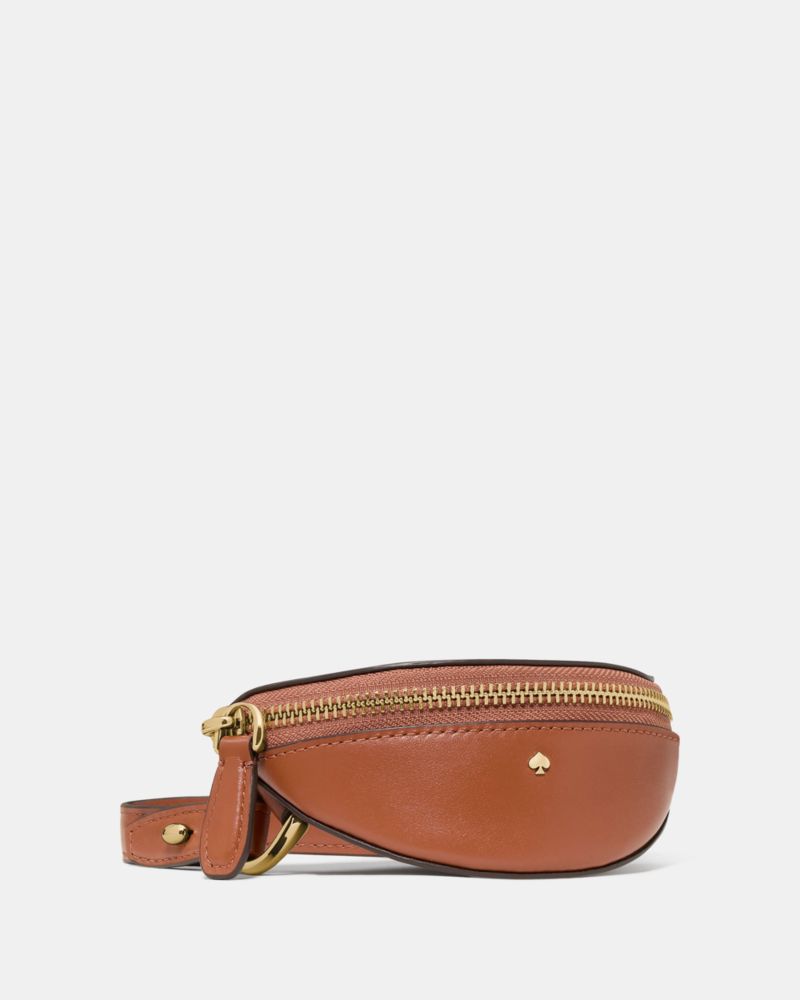 Kate Spade,Duo Crossbody Bag,Leather,Belt Bag,Crossbody,Logo,Adjustable,Removable Pouch,Gold Metal,Casual,Day Party,Brown