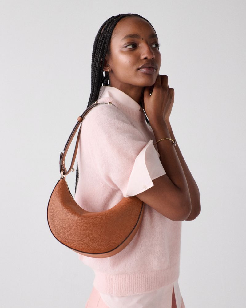 Kate Spade,Duo Crossbody Bag,Leather,Belt Bag,Crossbody,Logo,Adjustable,Removable Pouch,Gold Metal,Casual,Day Party,Brown