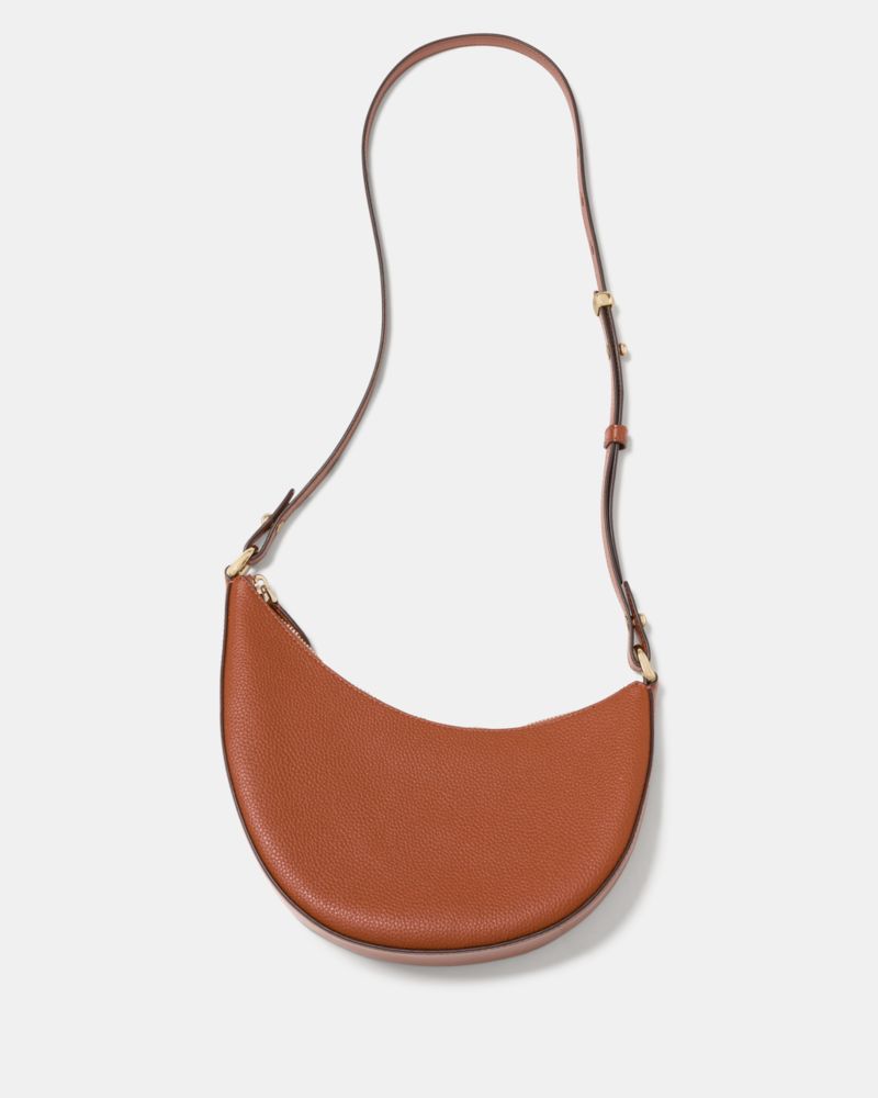 Kate Spade,Duo Crossbody Bag,Leather,Belt Bag,Crossbody,Logo,Adjustable,Removable Pouch,Gold Metal,Casual,Day Party,Brown