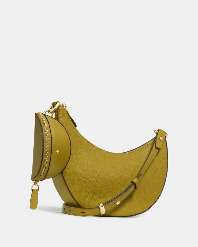 Kate Spade,Duo Crossbody Bag,Leather,Belt Bag,Crossbody,Logo,Adjustable,Removable Pouch,Gold Metal,Casual,Day Party,Green