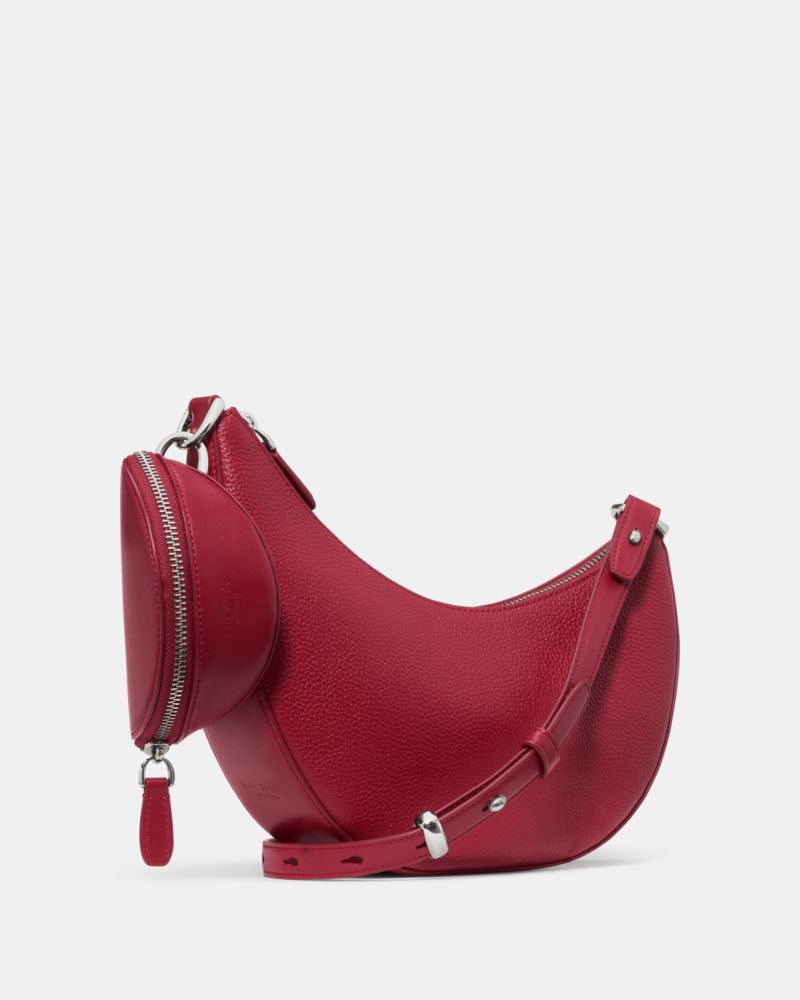 Kate Spade,Duo Crossbody Bag,Leather,Belt Bag,Crossbody,Logo,Removable Pouch,Adjustable,Gold Metal,Casual,Day Party,