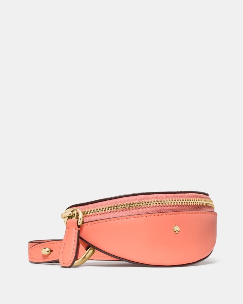 Kate Spade,Duo Crossbody Bag,Leather,Belt Bag,Crossbody,Logo,Adjustable,Removable Pouch,Gold Metal,Casual,Day Party,Coral