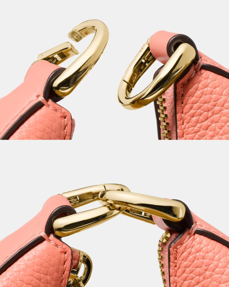 Kate Spade,Duo Crossbody Bag,Leather,Crossbody,Belt Bag,Logo,Removable Pouch,Adjustable,Gold Metal,Day Party,Casual,Pink