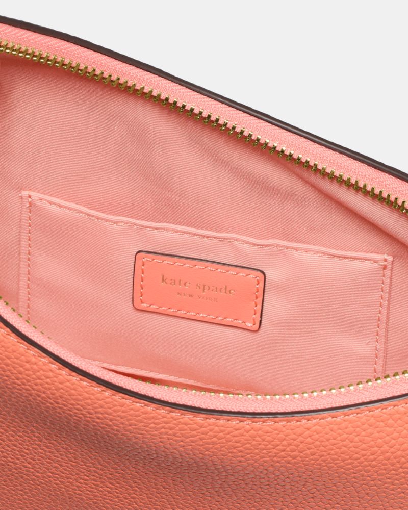 Kate Spade,Duo Crossbody Bag,Leather,Belt Bag,Crossbody,Logo,Adjustable,Removable Pouch,Gold Metal,Casual,Day Party,Coral