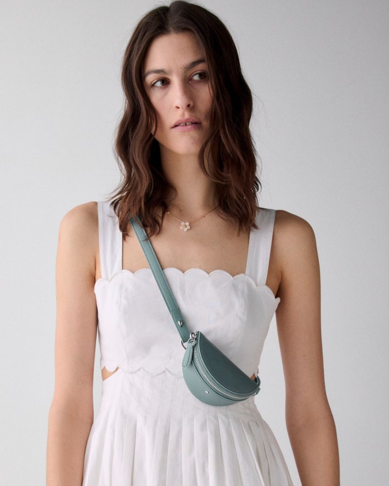 Kate Spade,Duo Suede Crossbody Bag,Canvas,Suede,Lining Canvas,Leather,Hobo,Embossed, Logo, Gold Embellishment, Stud Detail...,Green