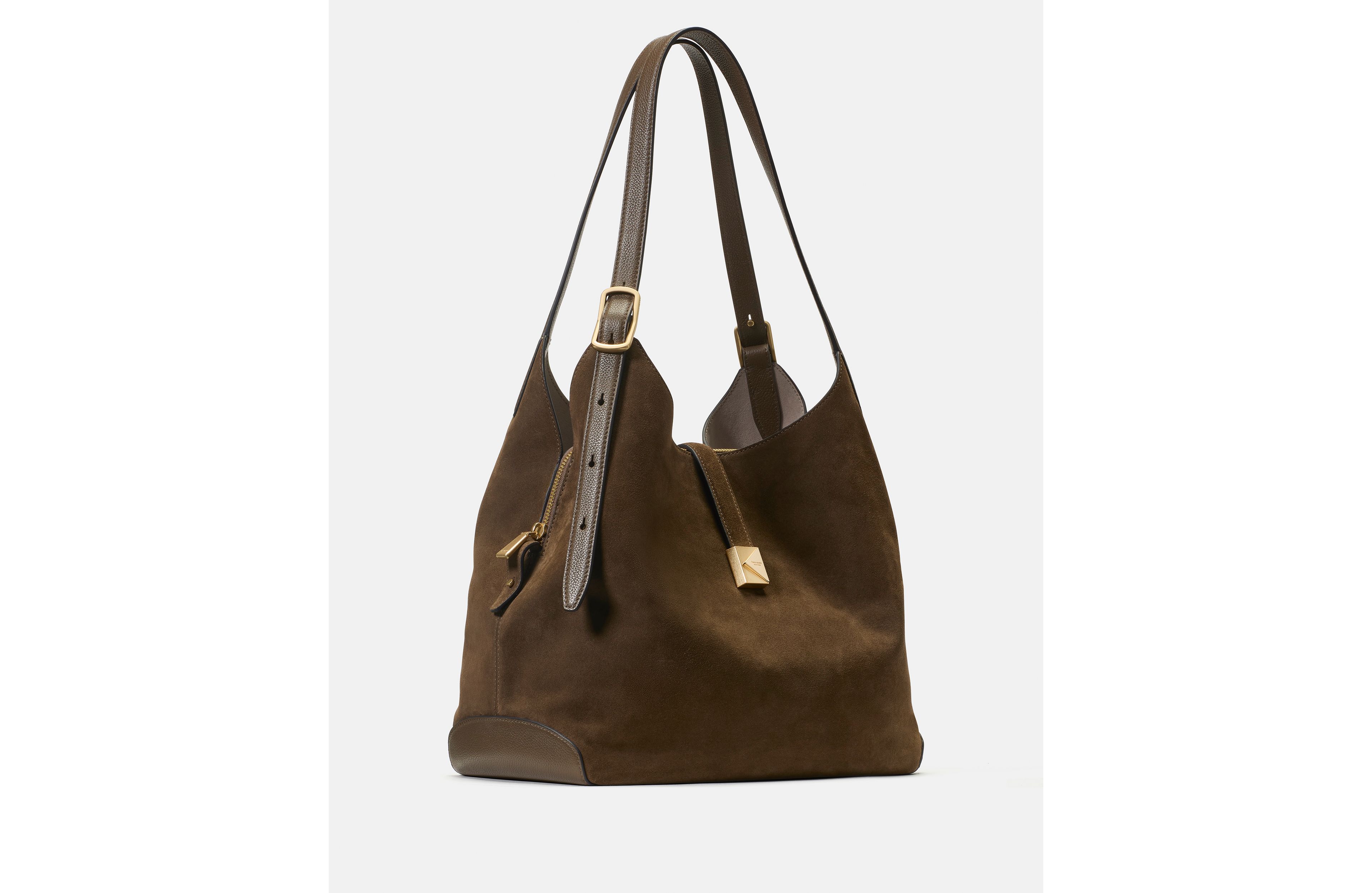 Deco Suede Large Shoulder Bag