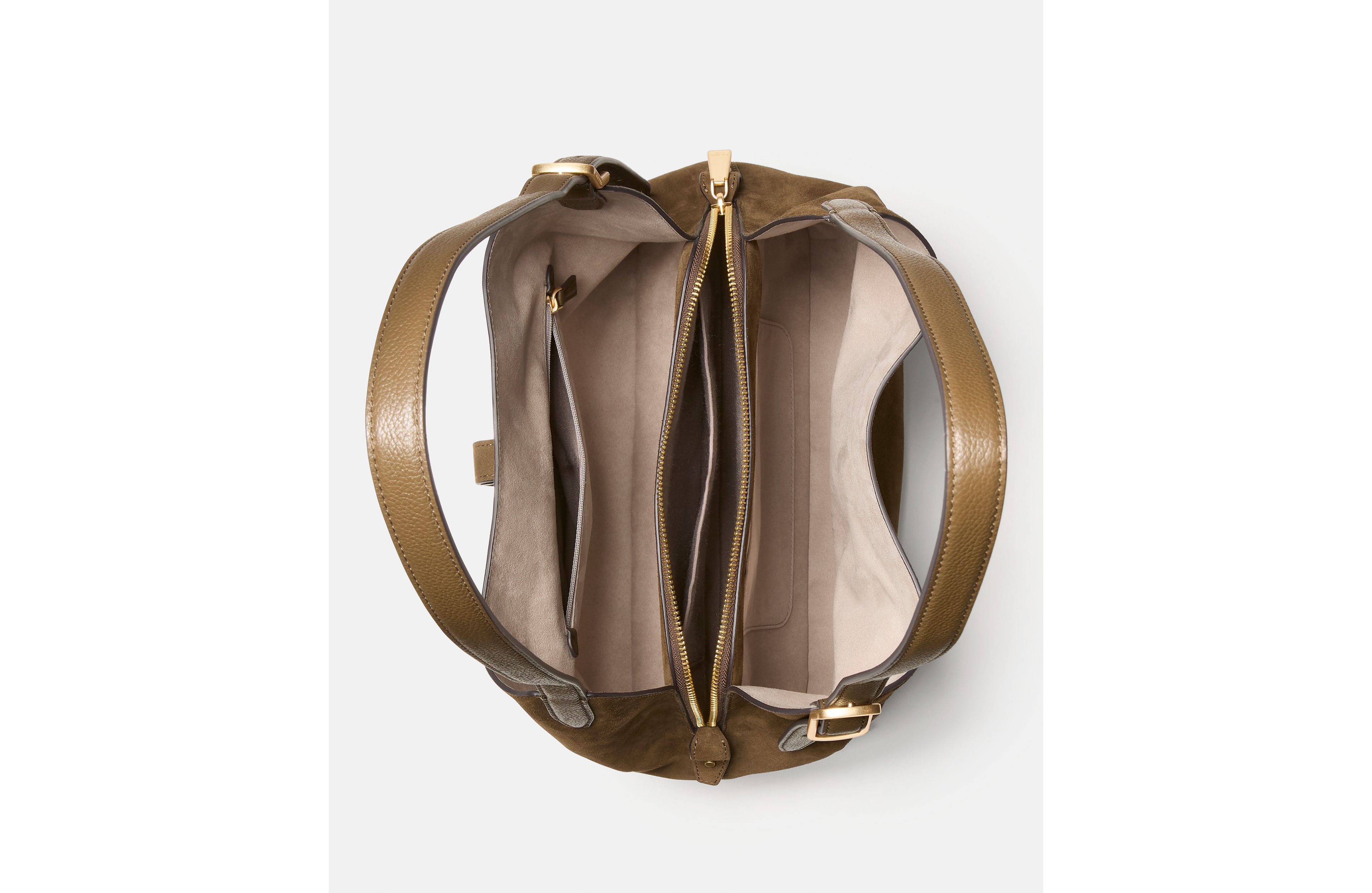 Deco Suede Large Shoulder Bag