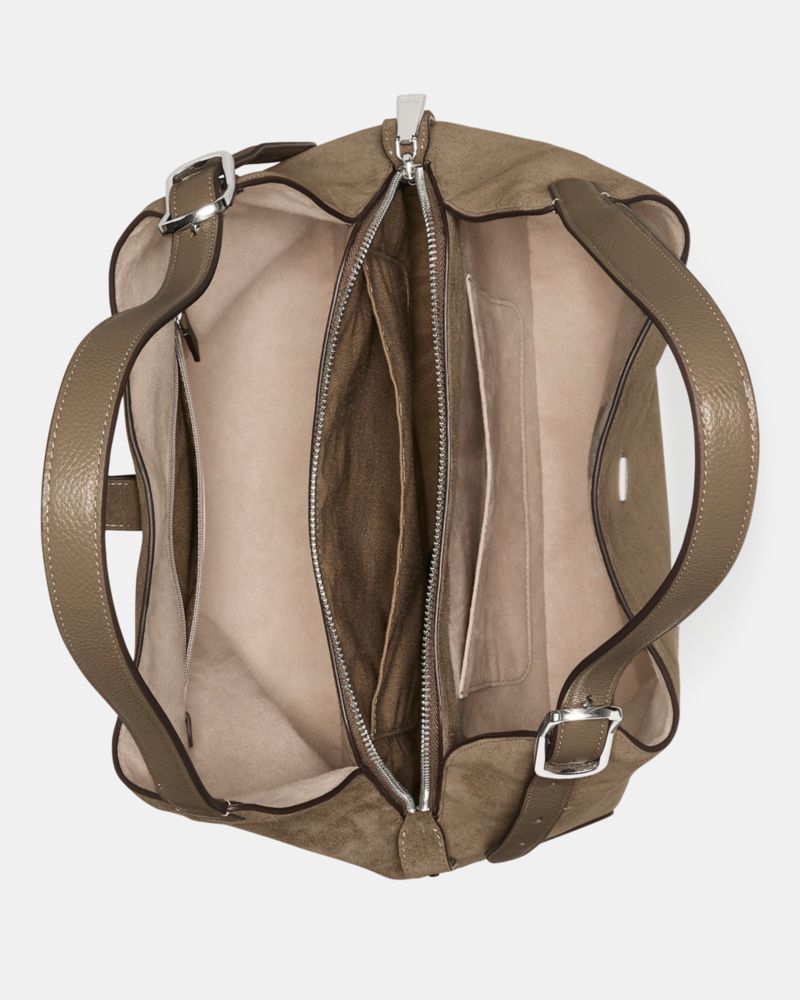 Deco Suede Large Shoulder Bag