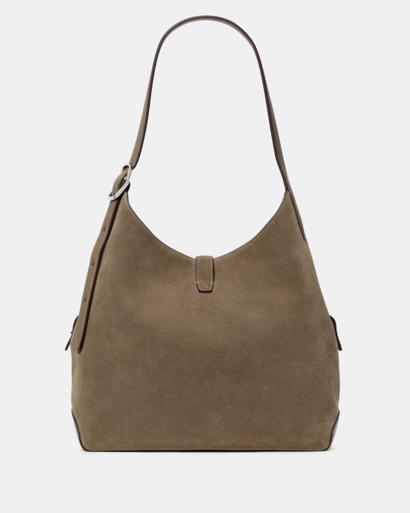 Deco Suede Large Shoulder Bag