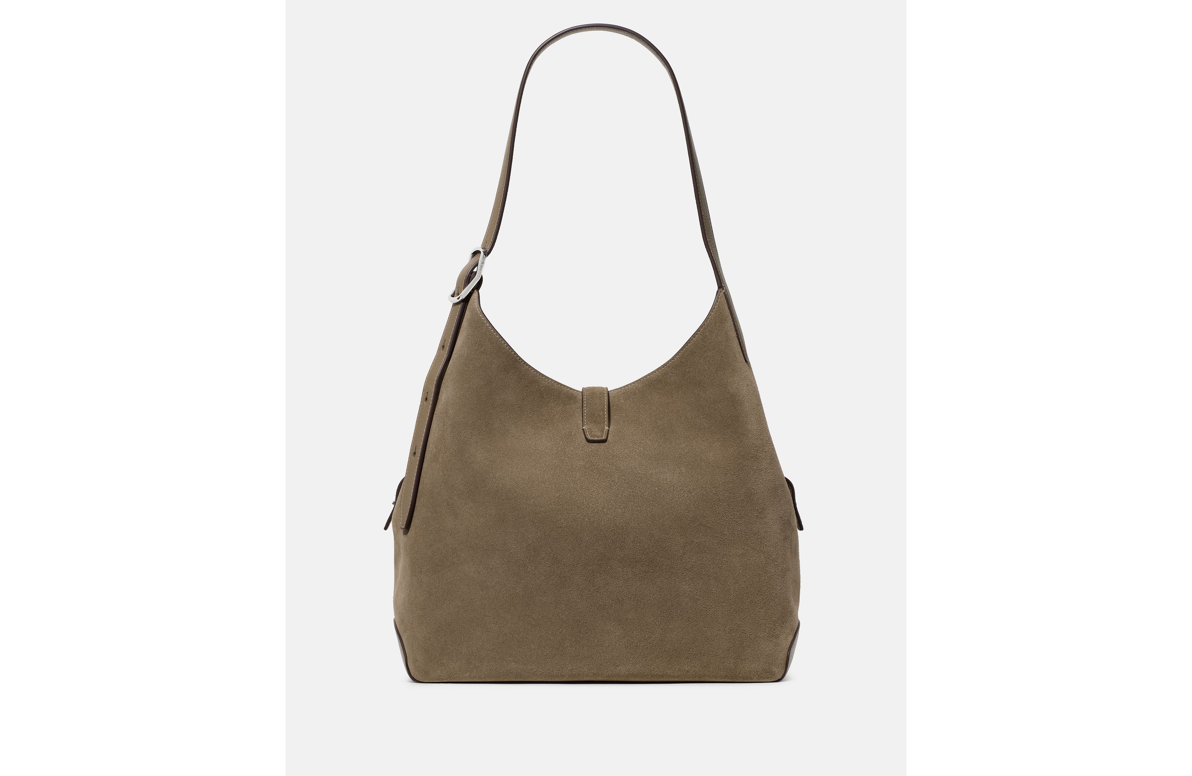Deco Suede Large Shoulder Bag