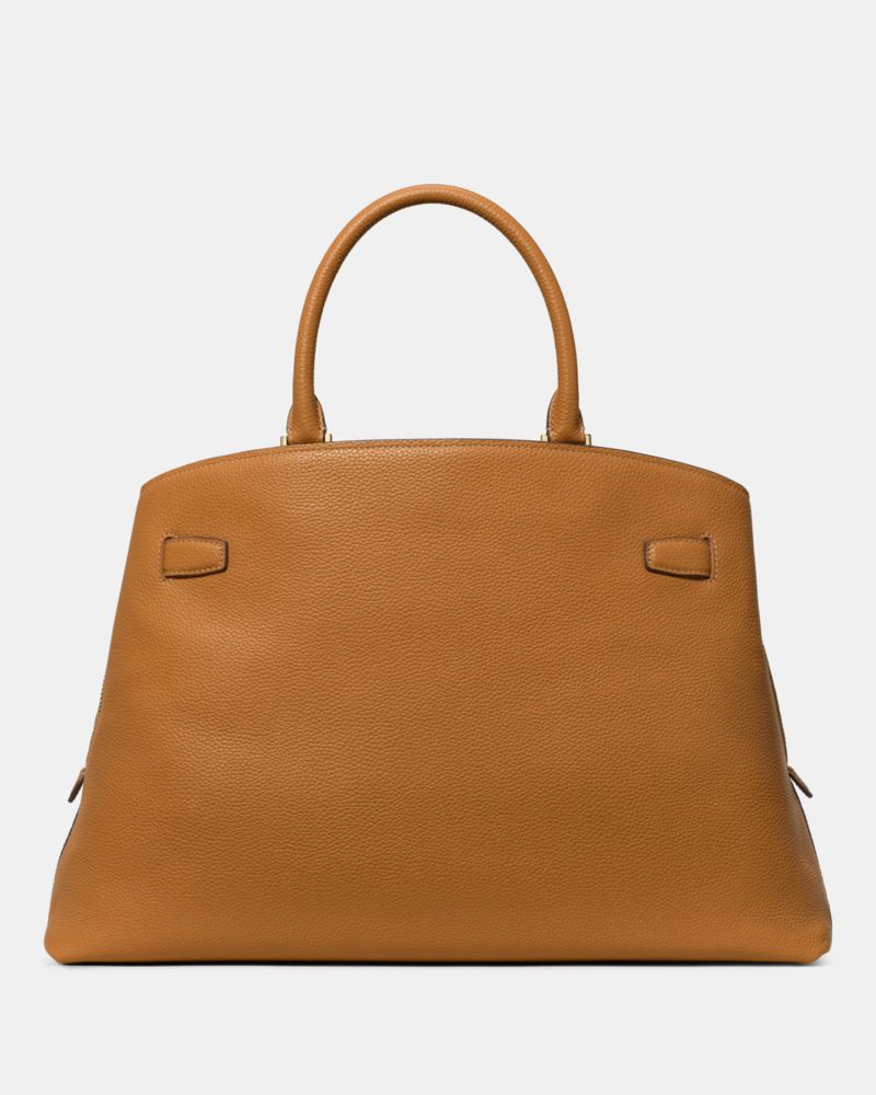 Kate Spade,Deco Work Tote,Leather,Satchel,Logo, Gold Embellishment,Adjustable,Laptop Compatible,Gold Metal,Work, Mother's ...,Brown