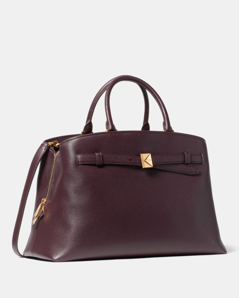 Kate Spade,Deco Work Tote,Leather,Satchel,Adjustable,Gold Metal,Work,