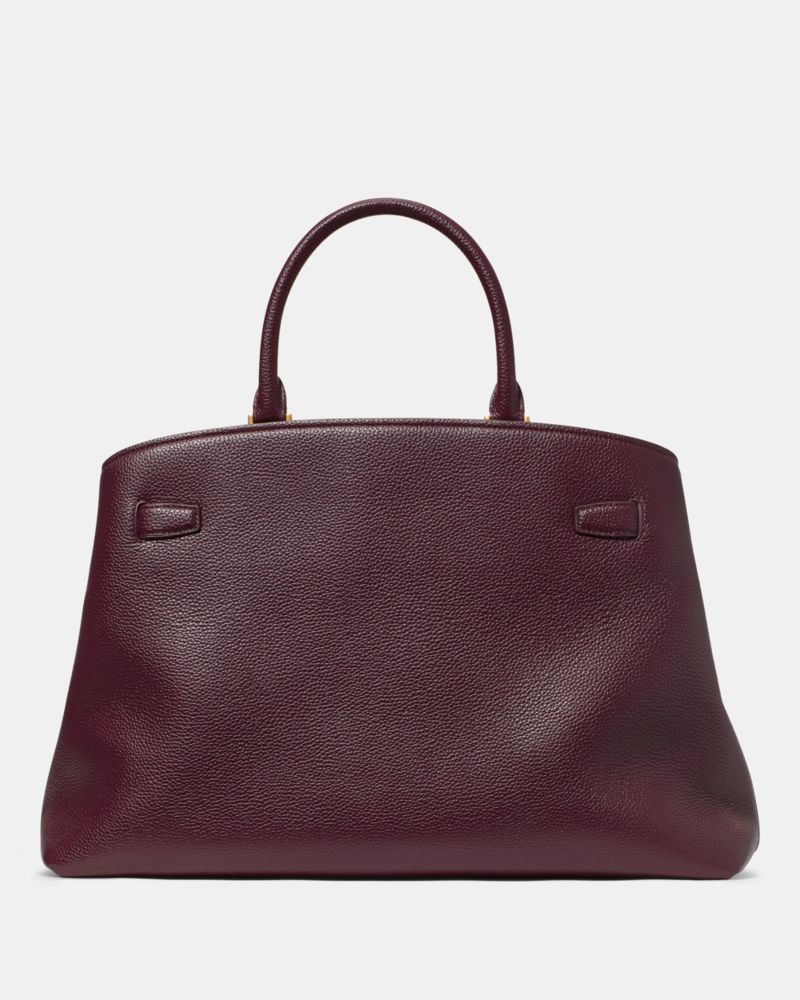 Kate Spade,Deco Work Tote,Leather,Satchel,Adjustable,Gold Metal,Work,Maroon
