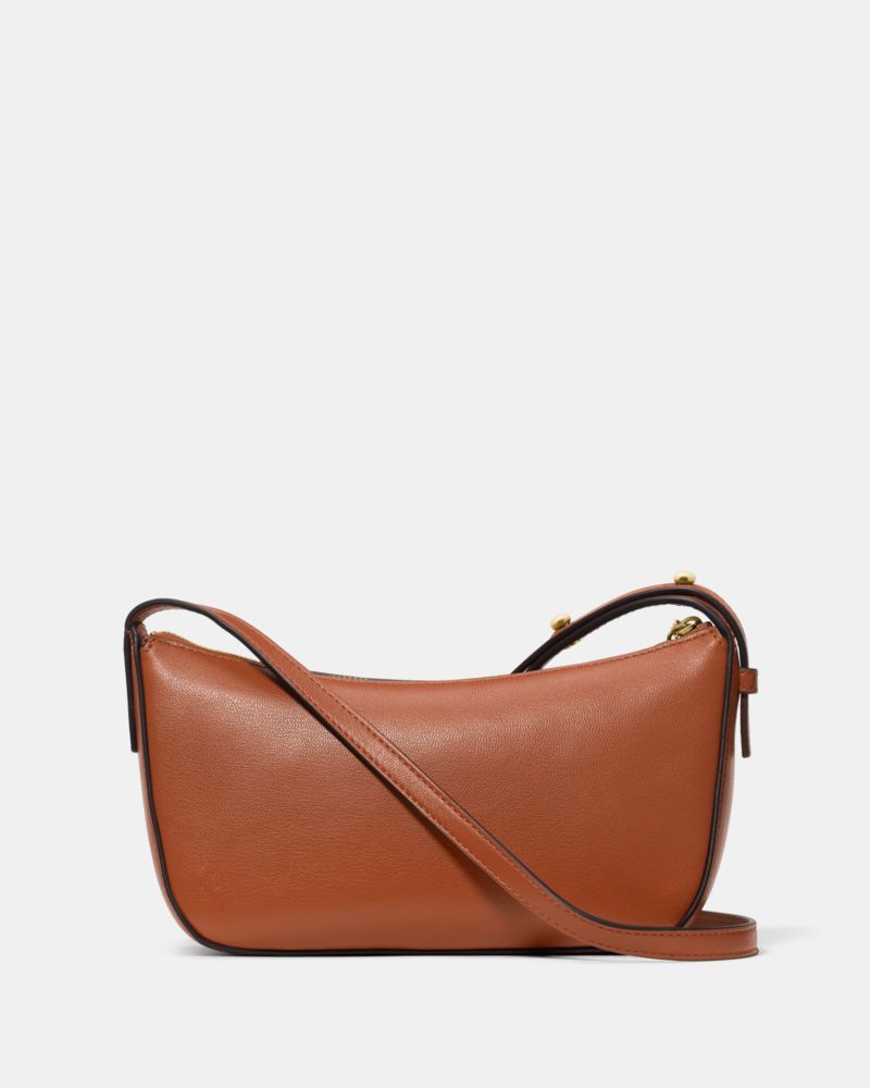 Kate Spade,Halo Crossbody Bag,Lining Twill,Leather,Twill,Crossbody,Metal,Circle,Embellished,Lined,Adjustable,Compact,Silve...,