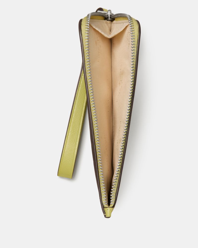 Kate Spade,Lucy Small Card Holder Wristlet,Leather,Coin,Card Case,Wristlet,Metal,Logo,Casual,Green