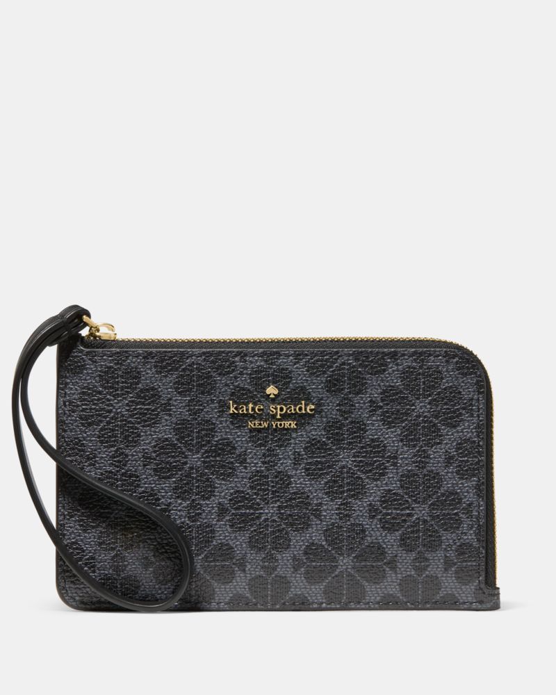 Kate Spade,Lucy Spade Flower Small Card Holder Wristlet,Synthetic,Vinyl,Coin,Wristlet,Card Case,PVC,Plastic,Logo,Metal,Gus...,Multi Color