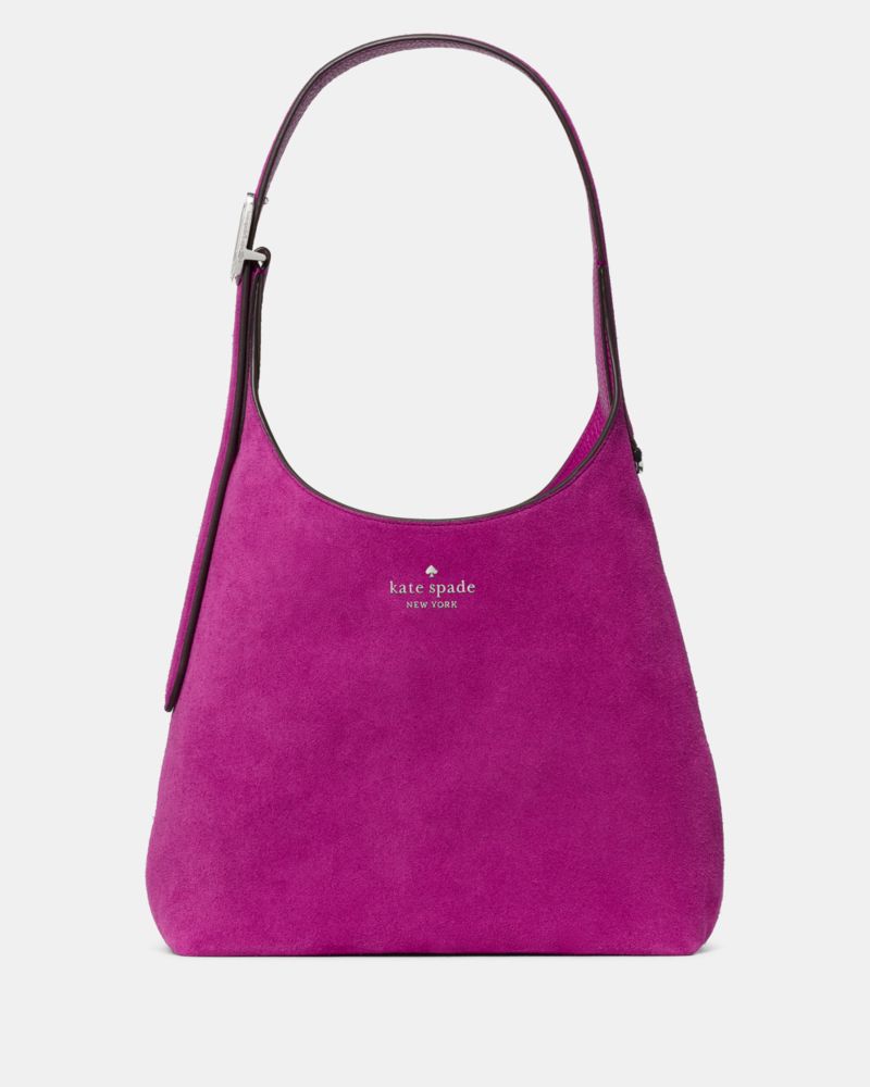 Kate Spade,454 Suede Small Shoulder Bag,Mixed Media,Suede,Shoulder Bag,Mixed Metal,Casual