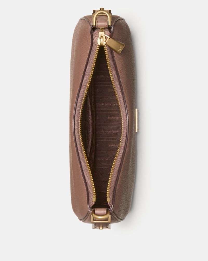 Kate Spade,Liv Convertible Shoulder Bag,Leather,Shoulder Bag,Metal,Logo,Lined,Adjustable,Scratch Resistant,Water Resistant...,Brown