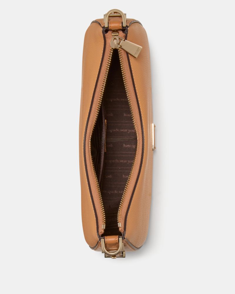 Kate Spade,Liv Convertible Shoulder Bag,Leather,Shoulder Bag,Logo,Metal,Water Resistant,Adjustable,Lined,Scratch Resistant...,Brown