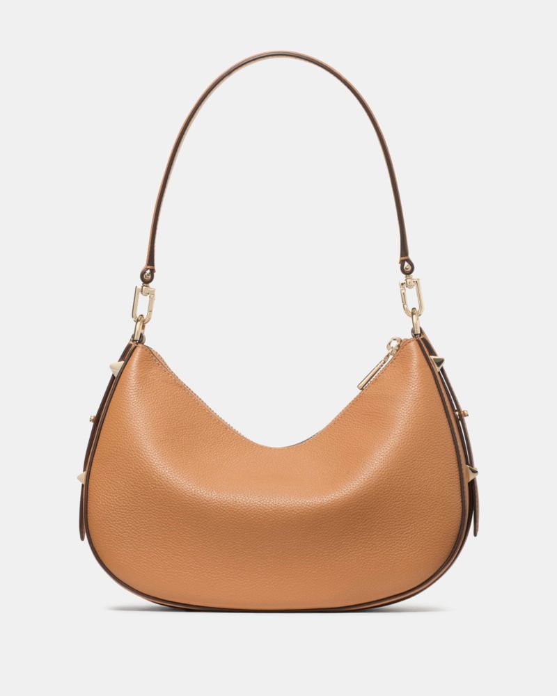 Kate Spade,Liv Convertible Shoulder Bag,Leather,Shoulder Bag,Logo,Metal,Water Resistant,Adjustable,Lined,Scratch Resistant...,Brown