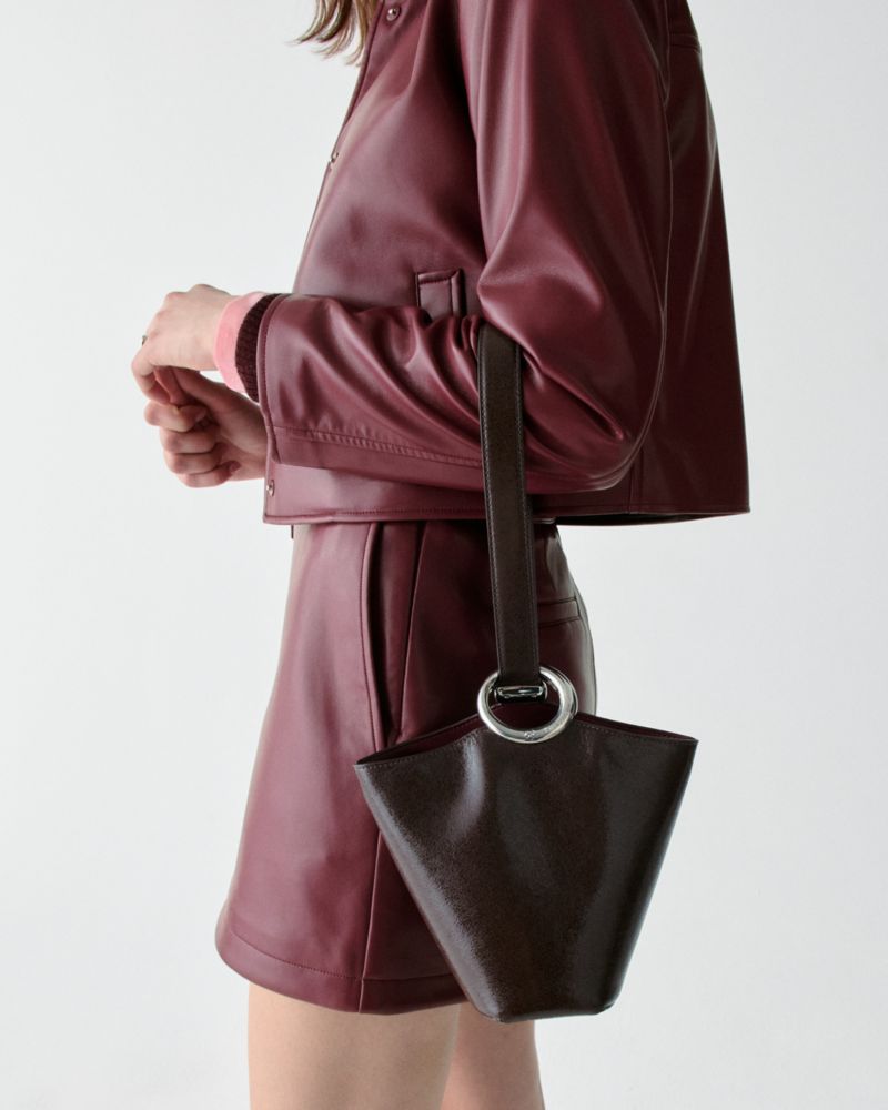 Kate Spade,Halo Glazed Leather Mini Bucket Bag,