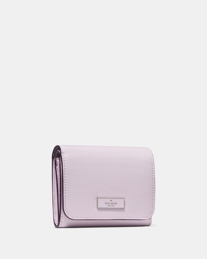 Kate Spade,Bridget Crinkle Patent Small L-zip Wallet,Lavender