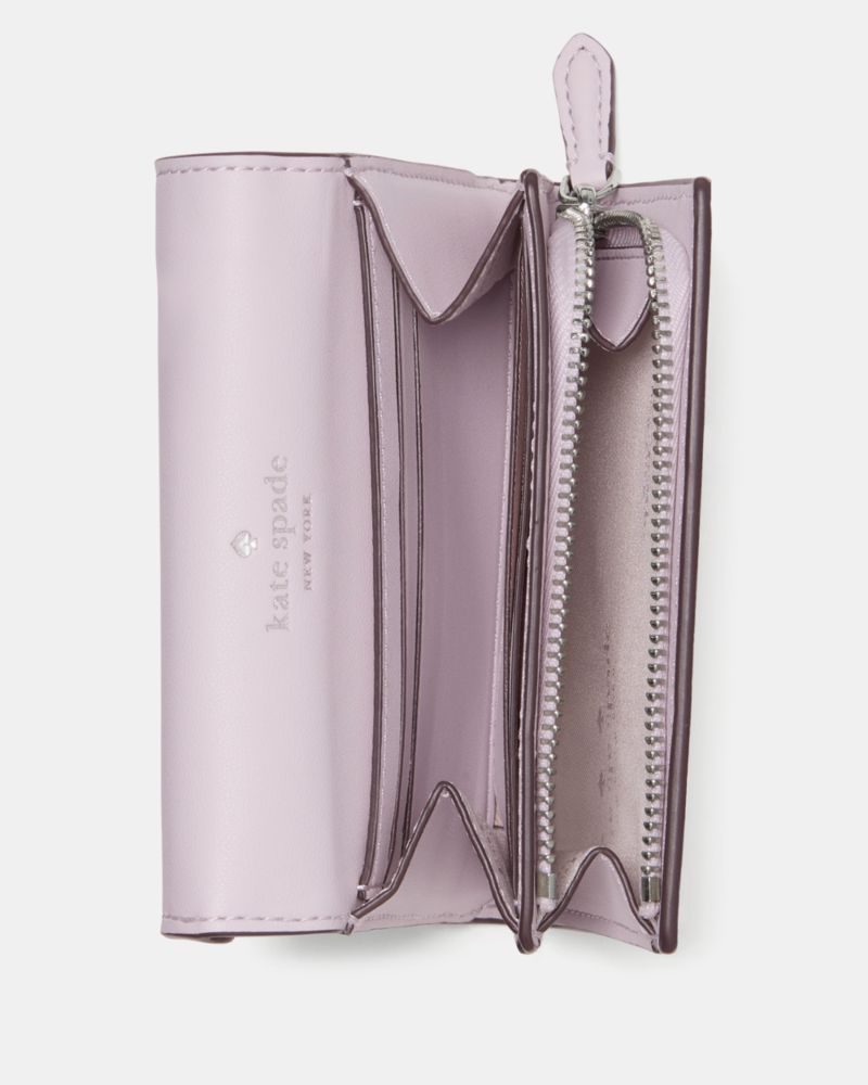 Kate Spade,Bridget Crinkle Patent Small L-zip Wallet,Lavender
